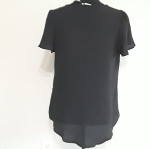A New Day Tops - Black V-Neck, Short Sleeve Blouse NWT- Size Med A New Day Tops - Black V-Neck, Short Sleeve Blouse NWT- Size Med